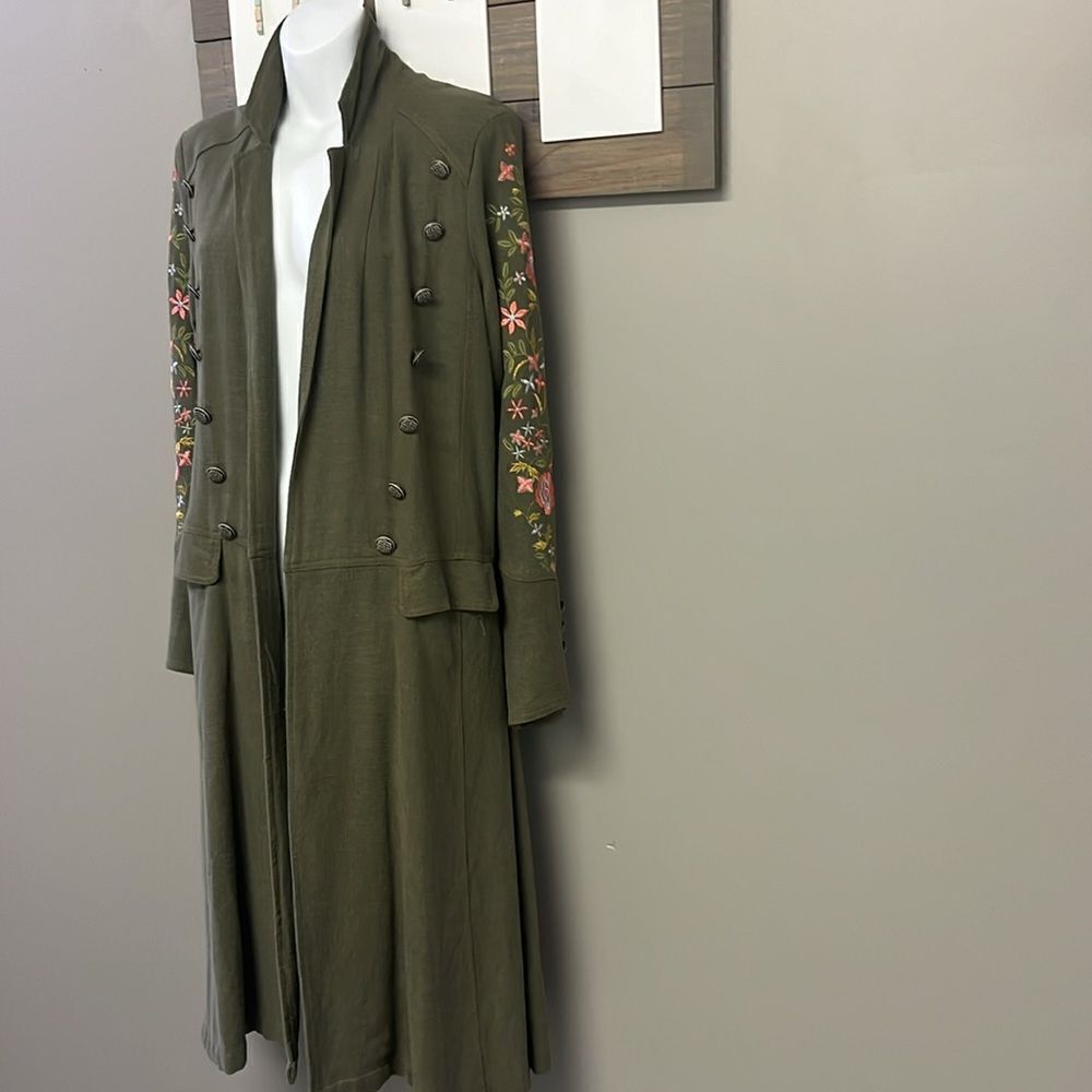 Aratta Silent Journey Multi Blend Sleeve Floral Embroidered Cherish Coat -S - Picture 2 of 16